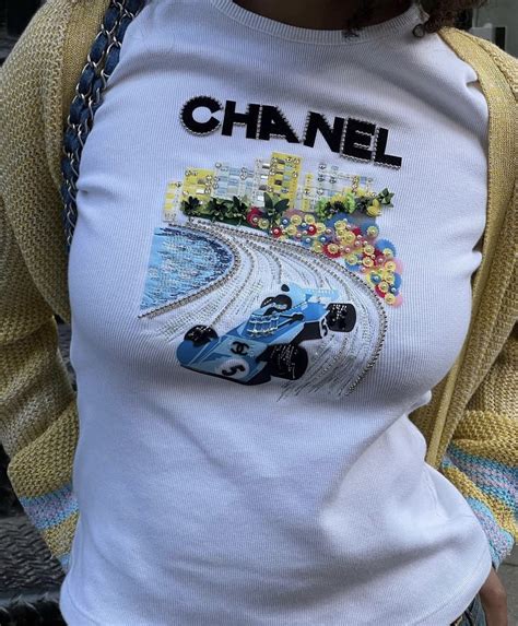 chanel t shirt race car|chanel's t-shirts.